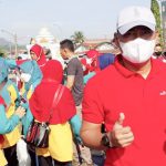 Menyambut Bulan Suci Ramadhan Camat Lawang Kidul Lakukan Giat Jum’at Bersih di Plaza Saringan Tanjung Enim