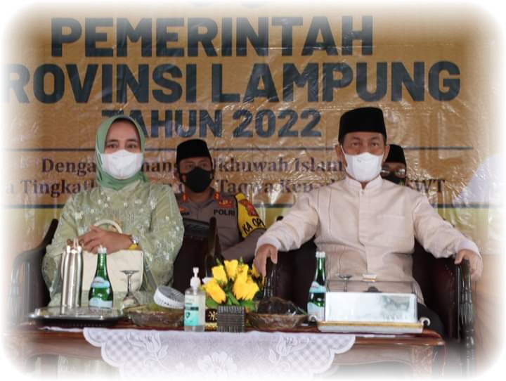 Bupati Lampung H. Budi Utomo, Menghadiri Acara Pengajian Provinsi Lampung Tahun 2022 Di Gor Sukung Kotabumi.