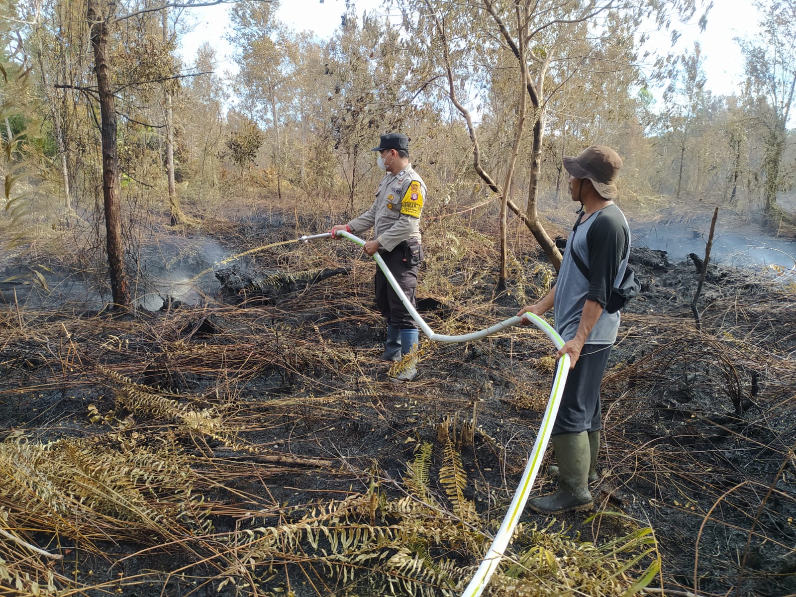 Kobaran Api Menghanguskan 7 Hektar Lahan Kosong di Desa Terantang Hilir