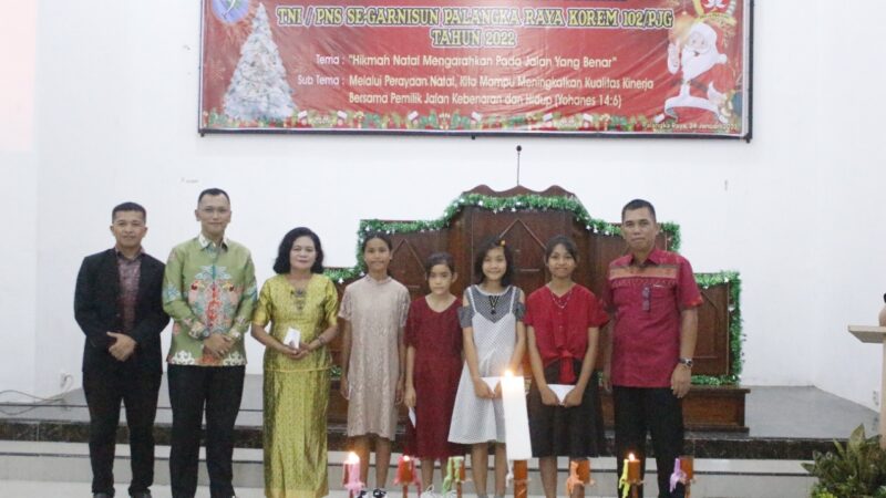 Perayaan Natal Keluarga Besar Korem 102 Panju Panjung Dihadiri Dandim 1016/Palangka Raya