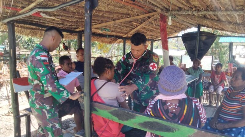 Pos Pelayanan Kesehatan Masyarakat Papua Dari Satgas Yonif R 142/KJ Berkelanjutan