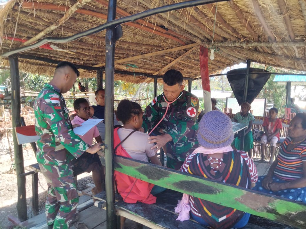 Pos Pelayanan Kesehatan Masyarakat Papua Dari Satgas Yonif R 142/KJ Berkelanjutan