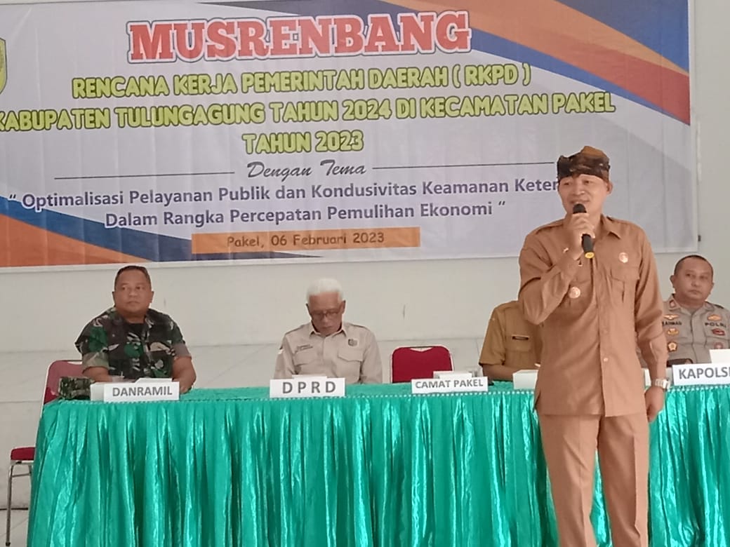 Camat Pakel Pimpin Langsung Musrenbang RKPD Kabupaten Tulungagung Tahun 2024