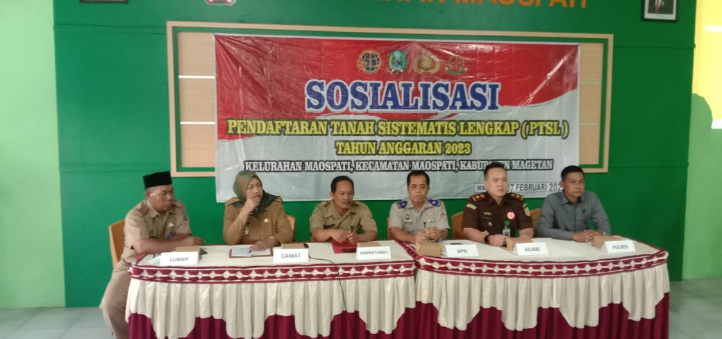 SOSIALISASI PROGRAM PTSL TAHUN 2023 KELURAHAN MAOSPATI KECAMATAN MAOSPATI KABUPATEN MAGETAN.