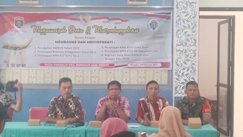 PEMERINTAH DESA PANGKUR NGAWI ADAKAN MUSDES BAHAS PENETAPAN PRIORITAS PEMBANGUNAN TH 2023.