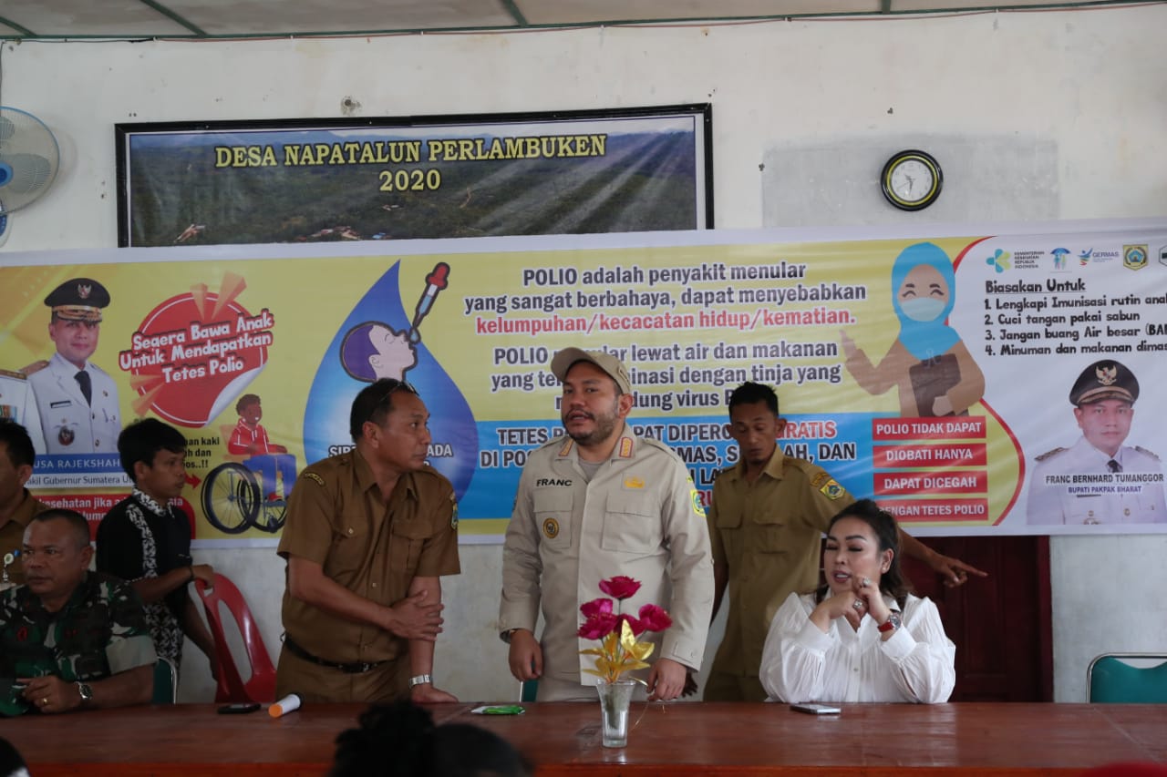 Kunjungi Kecamatan PagindarBupati Canangkan PIN Polio Di Kabupaten Pakpak Bharat
