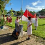 Antusias Siswa SD Negeri 1 dan 2 Bantengan Tulungagung Ikuti Upacara Bersama Tiga Pilar