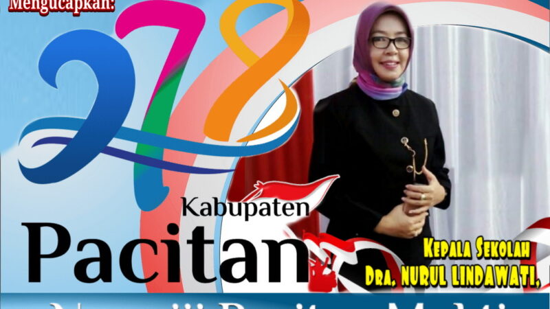 Ucapan Hari Jadi Kabupaten Pacitan ke 278, SMKN 1 Nawangan Pacitan.