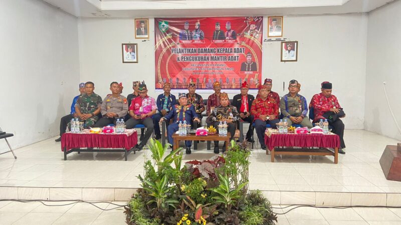 Pelantikan Damang Kepala Adat Kecamatan dan Pengukuhan Mantir Adat Dihadiri Komandan Koramil 1015-04/Baamang