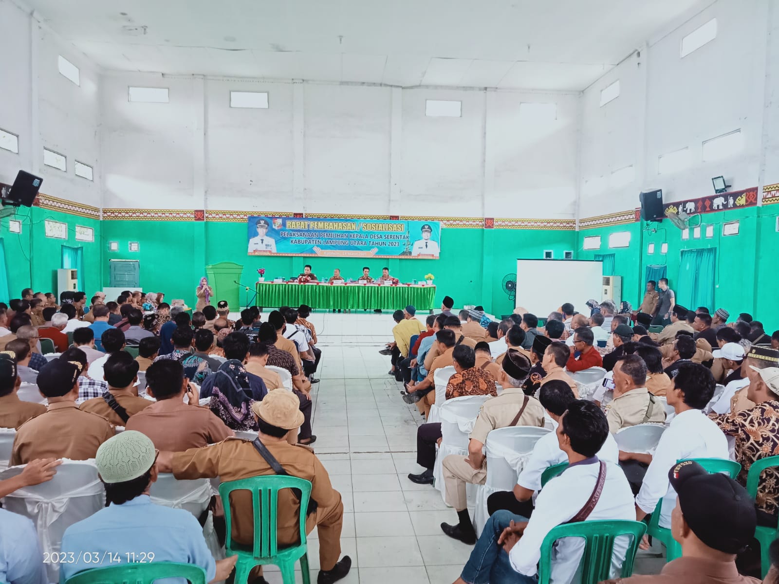 Dinas PMD Lampung Utara Gelar Musyawarah dan sosialisasi Pilkades Serentak 91 Desa Di 22 Kecamatan Di Kabupaten Lampung