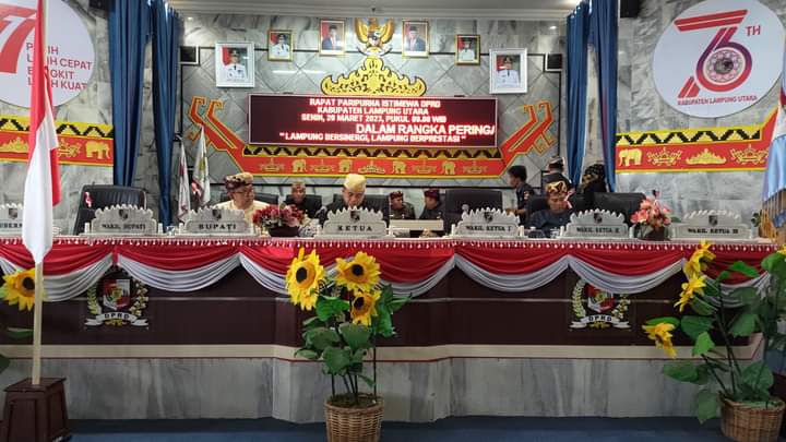 Memperingati HUT ke-59 Provinsi Lampung, DPRD Lampura Gelar Paripurna Istimewa