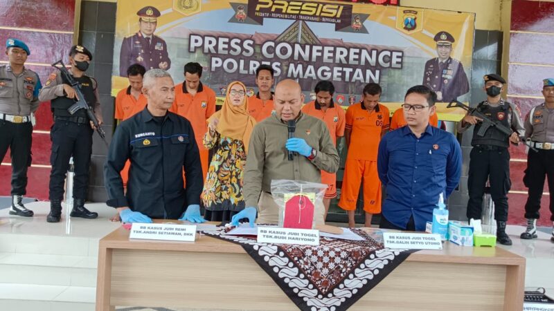 Kapolres Magetan Melalui Kasatreskrim Ungkap Kasus Judi Togel dan Kartu Remi.