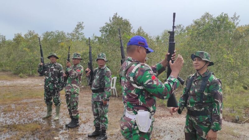 Tingkatkan Kemampuan Prajurit, Kodim 1015/Sampit Gelar Latihan Menembak