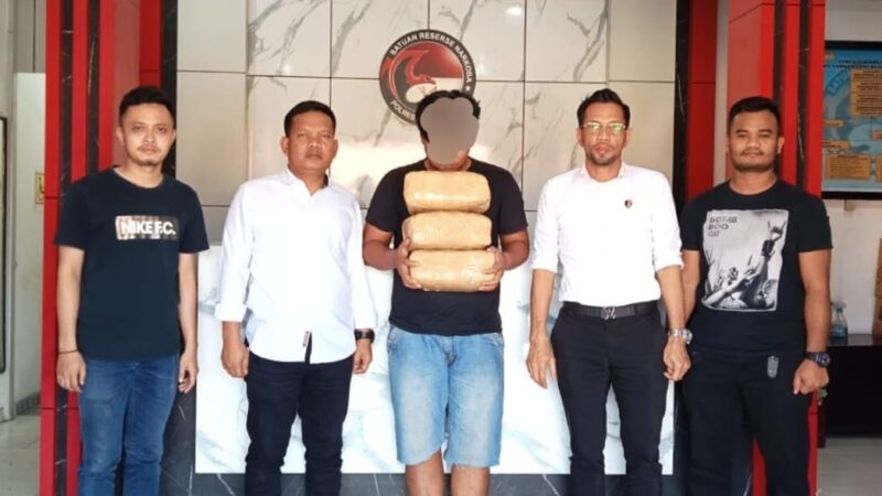 Sat Narkoba Polresta Deli Serdang Gagalkan Pengiriman 6 Kilogram Ganja Menuju Pekan Baru