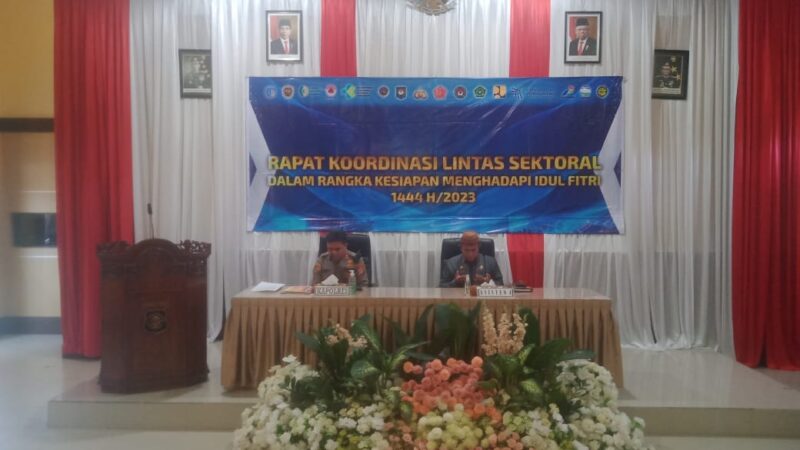 Rakor Lintas Sektoral Menghadapi Idul Fitri 1444 H/2023 M, Dihadiri Pabung Kabupaten Seruyan Kodim 1015/Sampit