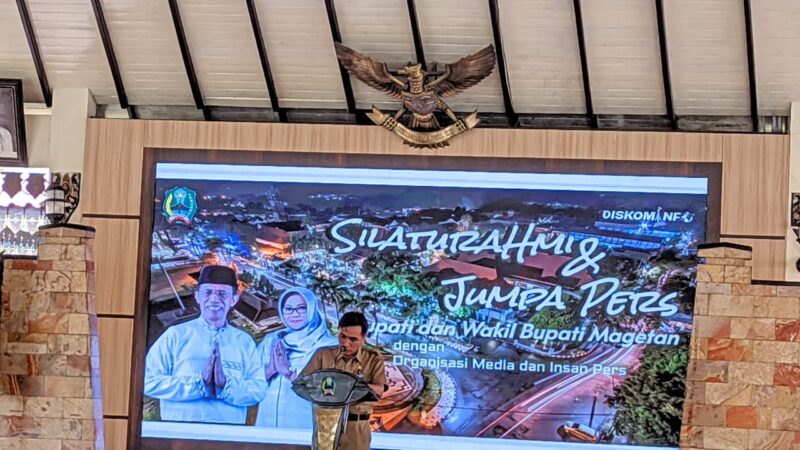 SILATURROHIM DAN JUMPA PERS BUPATI DAN WAKIL BUPATI KABUPATEN MAGETAN DALAM RANGKA MENYAMBUT HARI RAYA IDUL FITRI 1444 H.