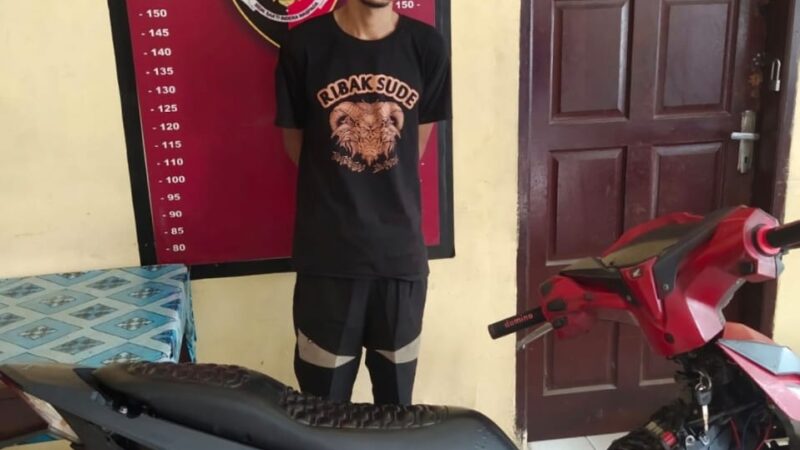 Team Opsnal Polsek Tanjung Morawa Polresta Deli Serdang amankan Pelaku Pencuri Sepeda Motor