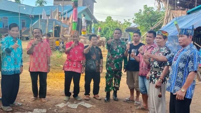 Babinsa Koramil Kahayan Hulu Utara Hadiri Ritual Tiwah Desa Tumbang Maraya