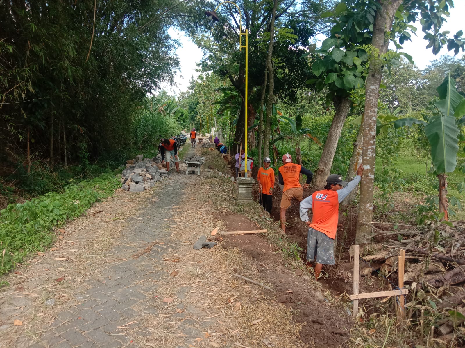 Pemerintah Desa Gandri Kecamatan Pangkur Kabupaten Ngawi Gunakan Dana Desa Untuk Bangun TPT