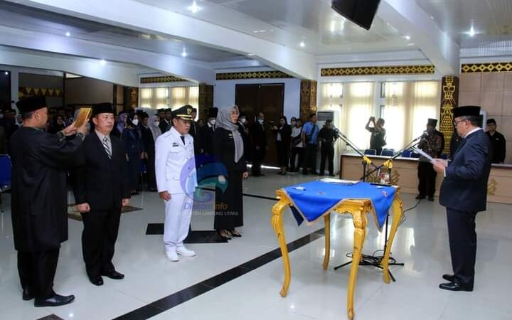 Pemkab Lampung Utara Kembali Melakukan Pengukuhan Dan Pelantikan Pejabat Eselon II,Dan III,IV