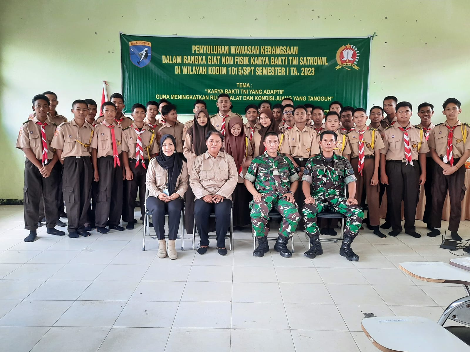 Kodim 1015/Sampit Mengelar Kegiatan Wasbang Dalam Rangka Progam Karya Bakti TNI Satkowil Semester 1 Tahun 2023