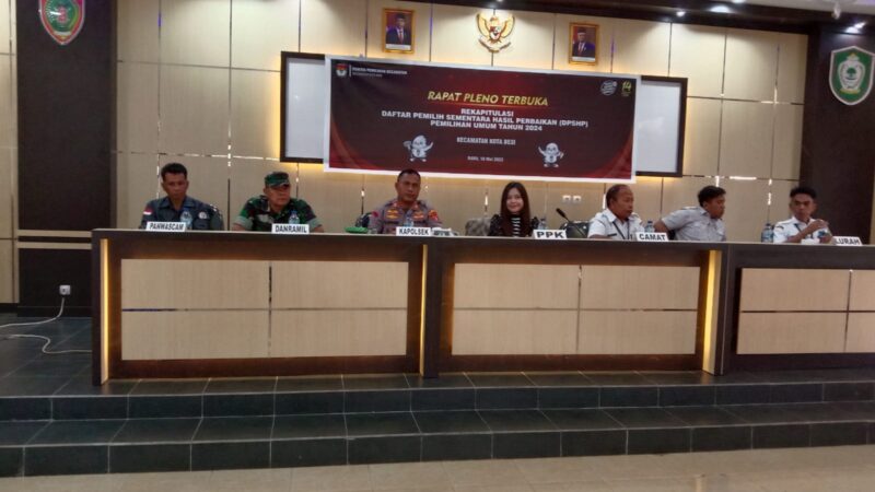 Rapat Pleno Terbuka Rekapitulasi Daftar Pemilih Sementara Hasil Perbaikan (DPSHP) Pemilu 2024 Kecamatan Kota Besi