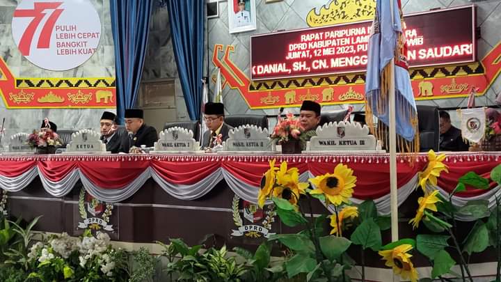 DPRD Kabupaten Lampung Utara Gelar Sidang Paripurna Istimewa Pergantian Antar Waktu (PAW) Fraksi Gerindra.
