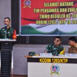 Sambut Tim Wasev Mabes TNI, Dansatgas Paparkan Pelaksanaan TMMD Reg Ke-116, Kodim 1203/Ketapang.