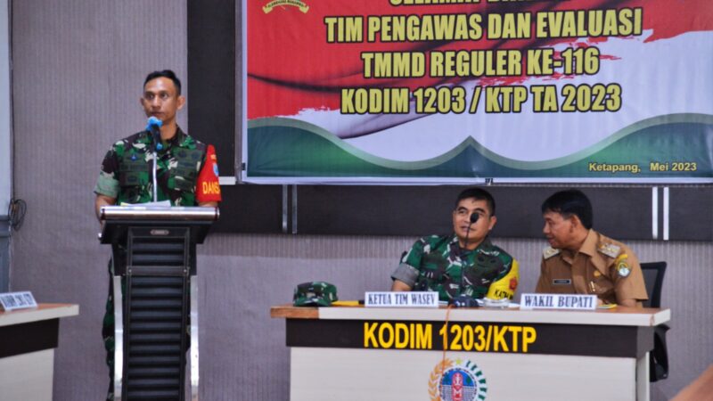 Sambut Tim Wasev Mabes TNI, Dansatgas Paparkan Pelaksanaan TMMD Reg Ke-116, Kodim 1203/Ketapang.