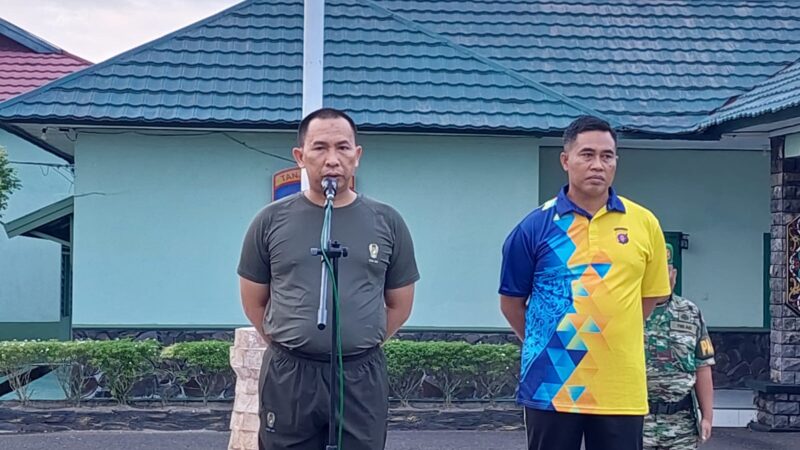 Untuk Memperkuat Sinergitas TNI-Polri Kodim 1015/Sampit Bersam Polres Kotim Laksanakan Olahraga Bersama