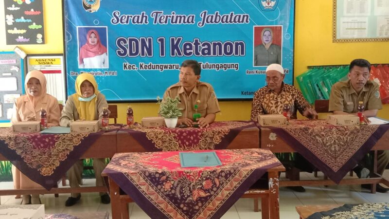 Korwil UPASP Kedungwaru Hadir Langsung Dalam Serah Terima Jabatan Kepala SD Negeri 1 Ketanon Tulungagung.