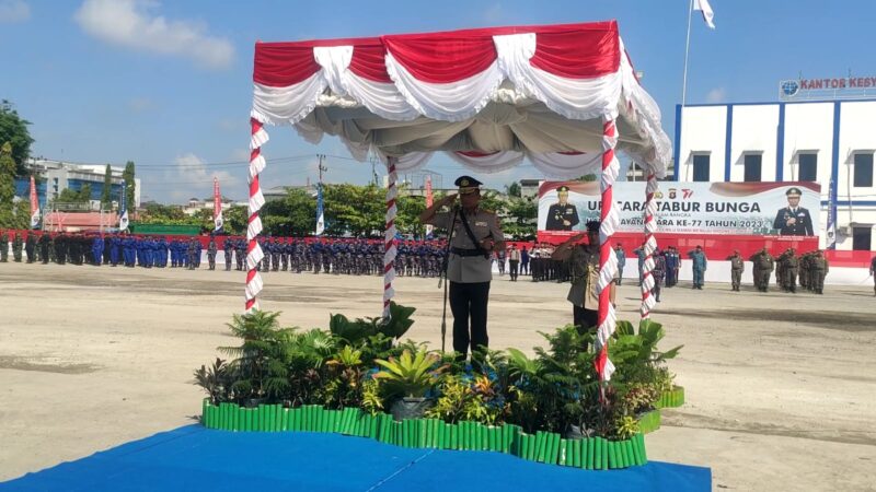 Staf Kodim 1015/Sampit Hadiri Upacara Tabur Bunga HUT Bhyangkara Ke 77