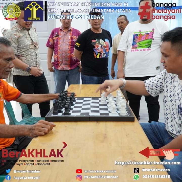 Rutan Kelas I Medan Kanwil Kemenkumham Sumut Hari Ini Membuka Turnamen Catur Antar WBP Usia 50 Tahun Keatas
