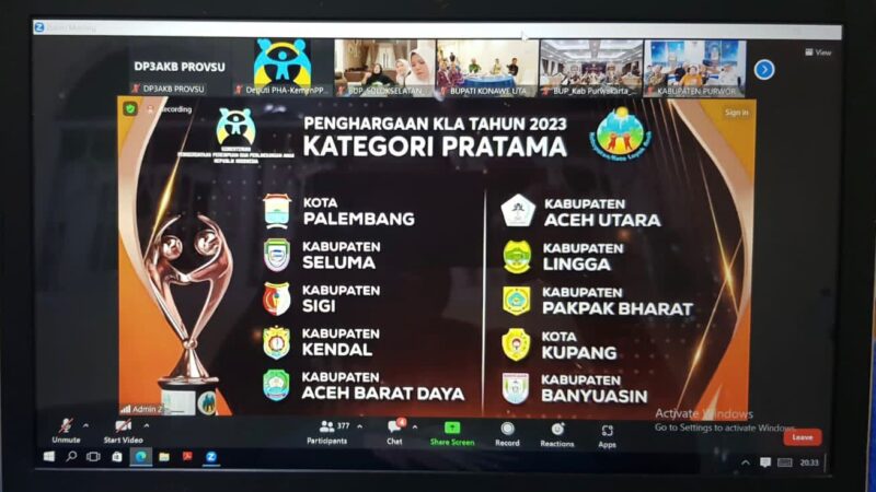 Malam Puncak Penganugerahaan Kabupaten Layak Anak Tahun 2023, Pakpak Bharat Raih Anugerah Layak Anak Tingkat Nasional