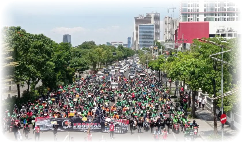 Hari Ini Ribuan Driver Online Se Jatim Gelar Aksi Demo di Surabaya