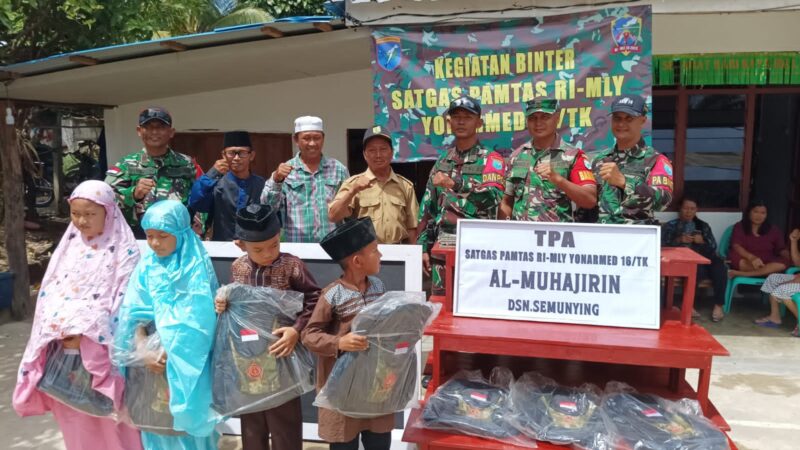 Satgas Pamtas Yonarmed 16/TK Mendirikan TPA Untuk Anak-Anak di Perbatasan