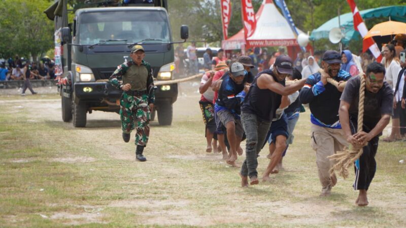 Lomba Tarik Truk Militer Kodim 1019/Katingan Dalam Rangka Memeriahkan HUT Ke-78 Kemerdekaan RI