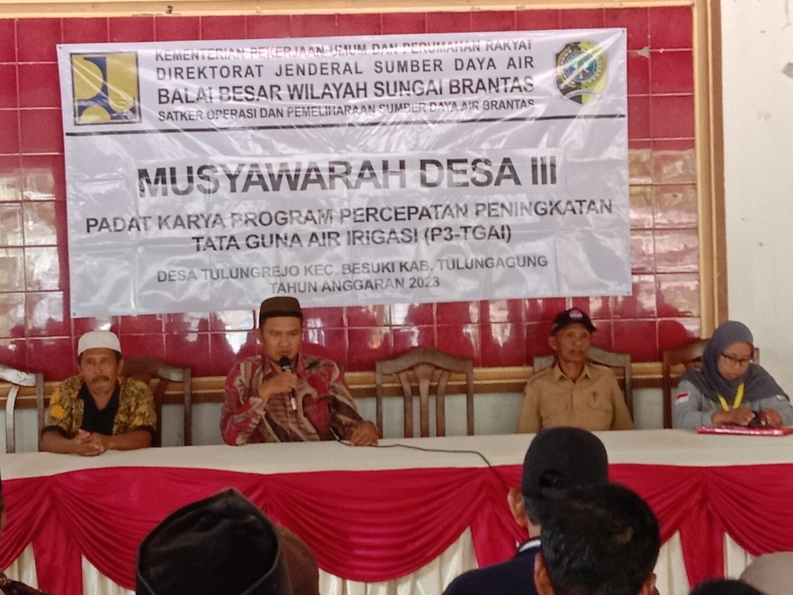 Musyawarah Desa Sekaligus Padat Karya Program Percepatan Peningkatan Tata Guna Air ( P3- TGAI) Desa Tulungarejo Tulungagung