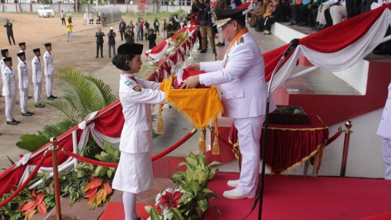 Dandim 1015/Sampit Ikuti Upacara Detik-Detik Proklamasi HUT Kemerdekaan Republik Indonesia Ke 78.