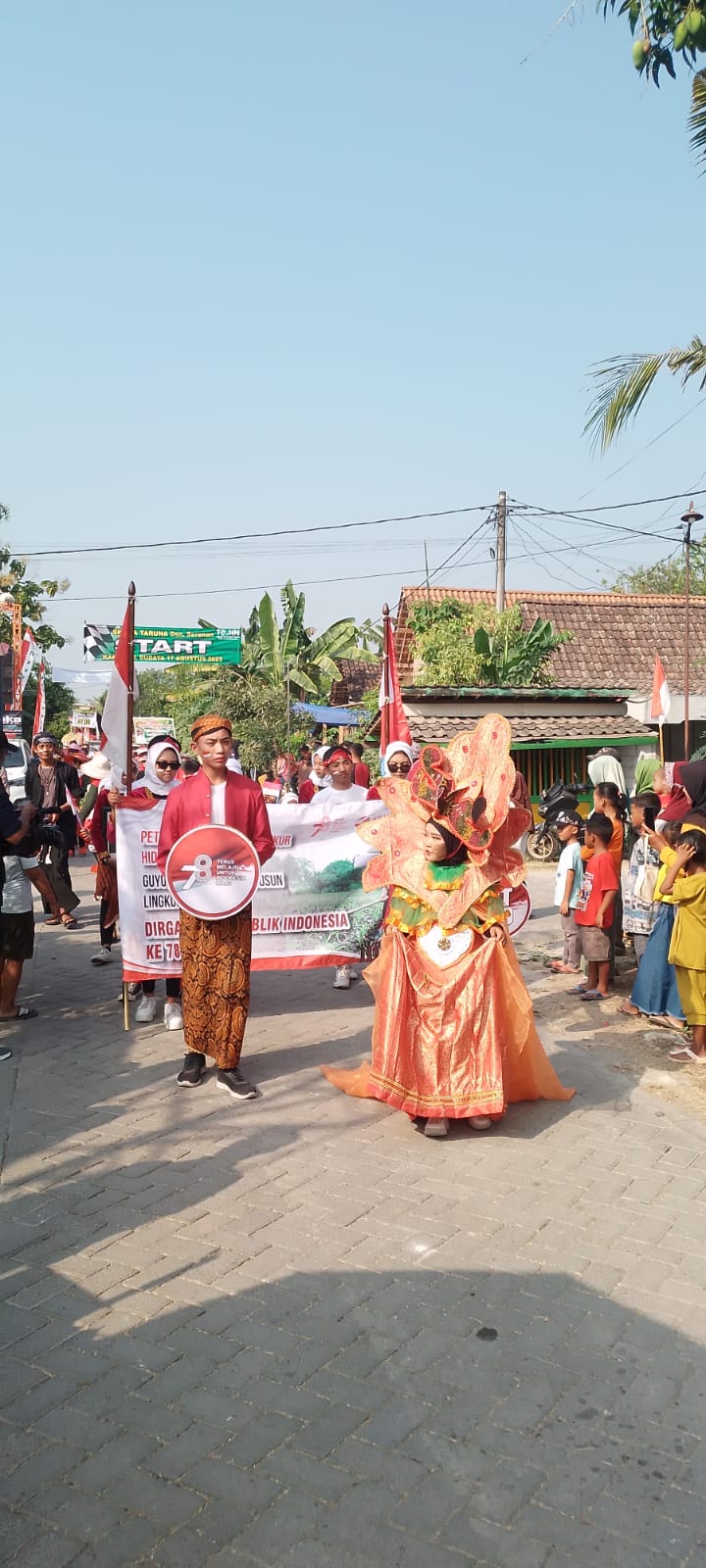 Memeriahkan HUT Kemerdekaan RI ke 78, Dusun Serenan Desa / Kecamatan Pangkur Ngawi Mengadakan Karnaval Pembangunan.