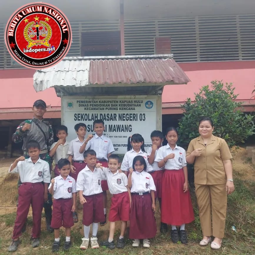 Cerdaskan Anak Perbatasan Satgas Pamtas Yonarmed 10/ Bradjamusti Menjadi Gadik