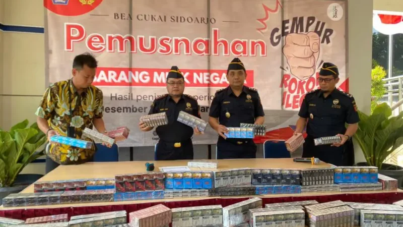 Bea dan Cukai Sidoarjo Musnahkan Ratusan Ribu Rokok Ilegal Senilai Lebih Rp900 Juta