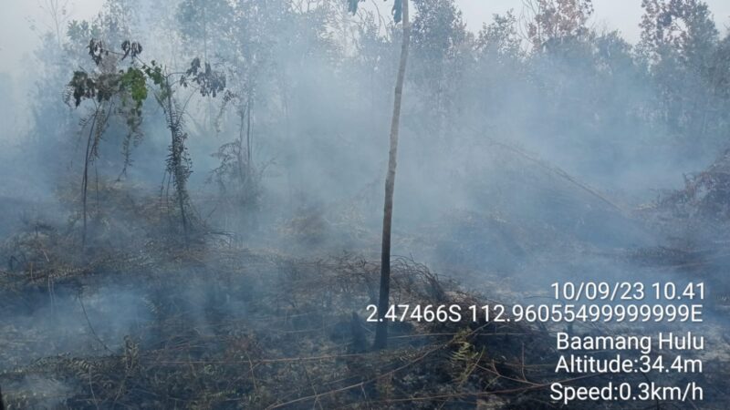 Sigap, Babinsa Kodim 1015/Sampit Bantu Padamkan Kebakaran Lahan