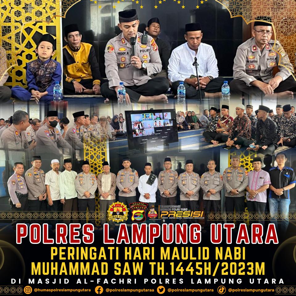 Polres Lampung Utara Peringati Hari Maulid Nabi Muhammad 1445 H/2023 M