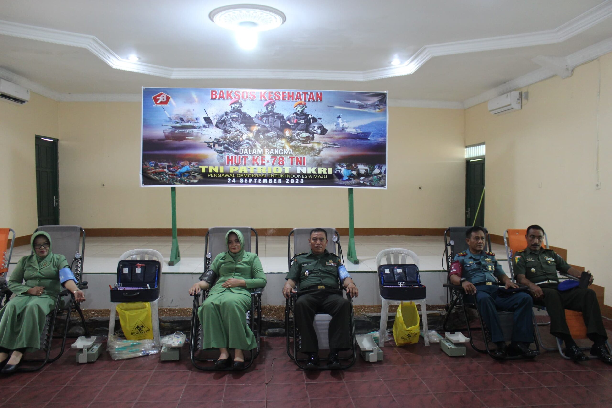 Sambut HUT TNI Ke 78, Kodim 1015/Sampit Gelar Bakti Sosial Donor Darah