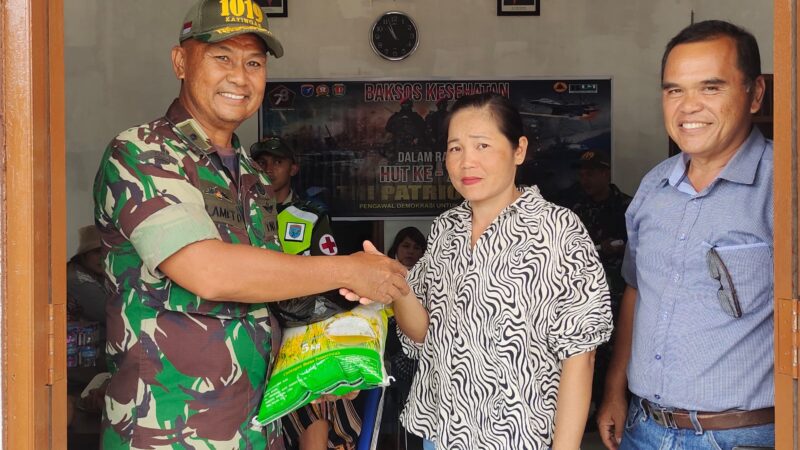 Kodim 1019/Katingan melaksanakan Giat Pembagian Sembako Dalam Rangka Memperingati HUT ke-78 TNI Tahun 2023