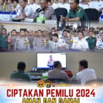 Ciptakan Pemilu 2024 Aman dan Damai, Polres Lampung Utara Ikuti Apel 6 Pilar