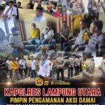 Kapolres Lampung Utara Pimpin Pengamanan Aksi Damai Aniliasi Masyarakat Peduli Hukum di Kantor Kejaksaan Negeri Kotabumi