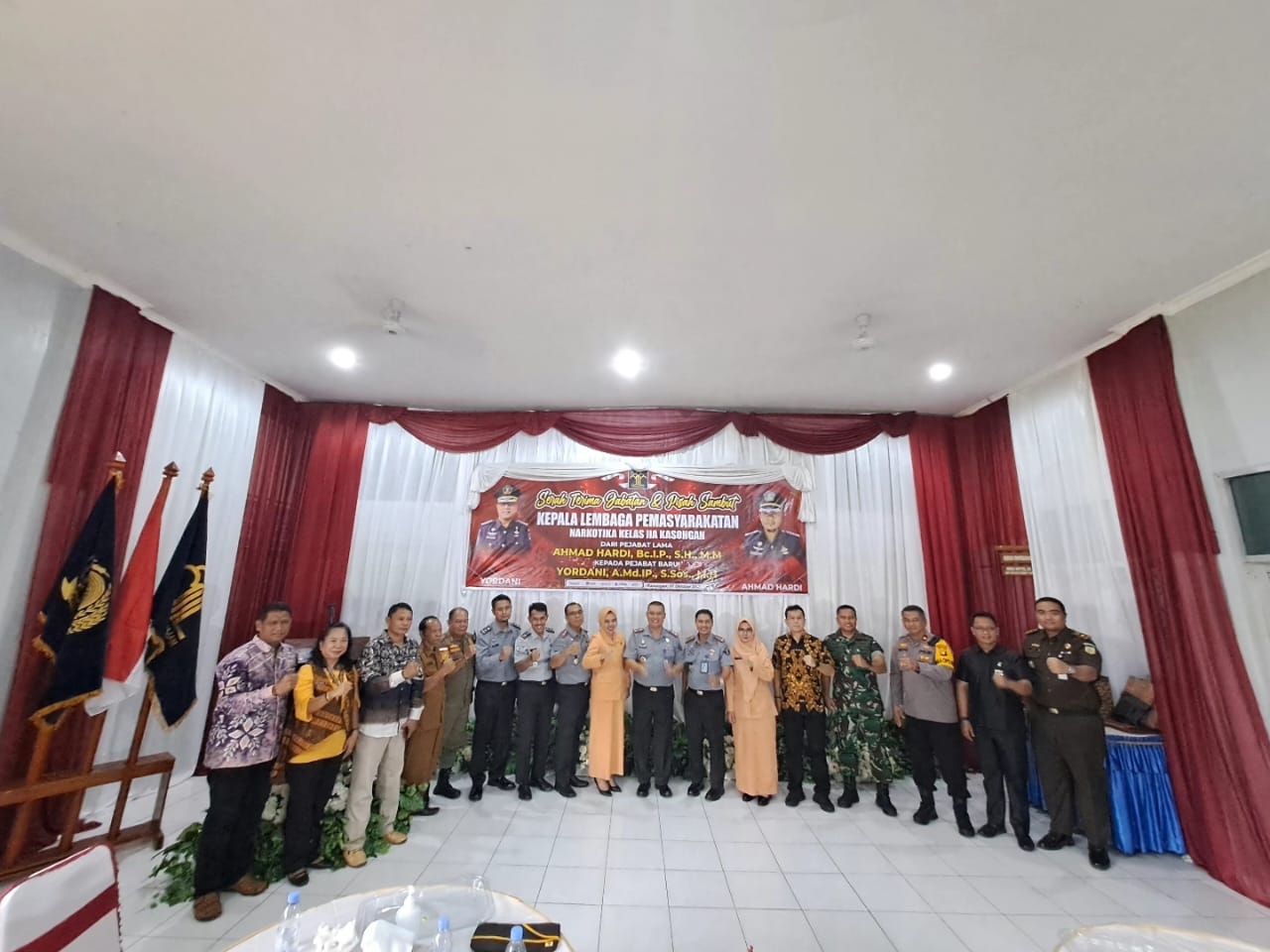 Dandim 1019/Ktg Hadiri Acara Serah Terima Jabatan Kepala Lembaga Pemasyarakatan Narkotika Kelas IIA Kasongan
