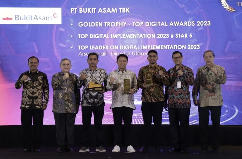 Sabet 3 Penghargaan, Bukit Asam (PTBA) Cetak Prestasi di Top Digital Awards 2023